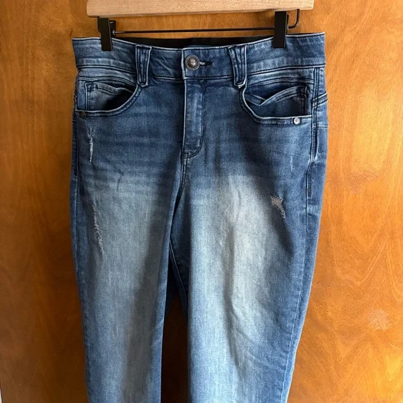 Democracy Ab Solution Blue Booty Lift Straight Leg Jeans Country Western Rodeo - Picture 6 of 14